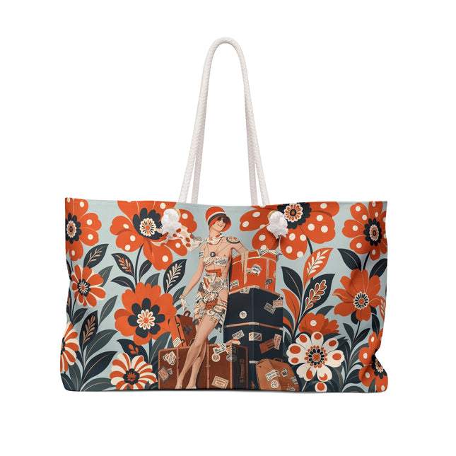 🧳🌼 The Grand Floral Voyage Weekender Bag – Art Deco Travel Elegance