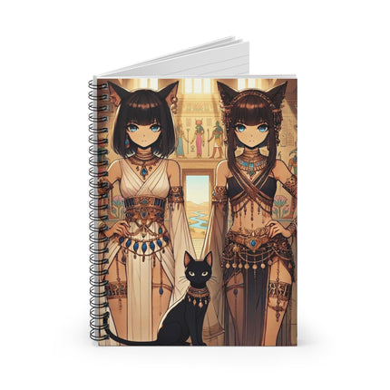 Egyptian Priestess Cats Spiral Notebook — Ruled Line
