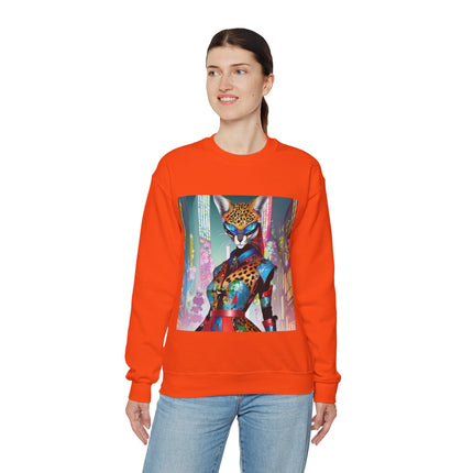 Cyber Cat Glamour Unisex Heavy Blend™ Crewneck Sweatshirt