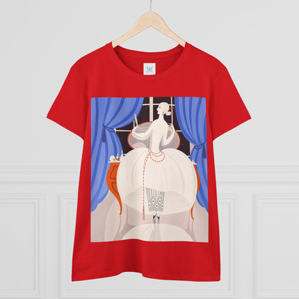 🦢💎 The Ivory Midnight Muse Cotton Tee – Art Deco Fashion Elegance
