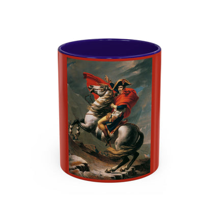 Napoleon Crossing the Alps by Jacques-Louis David Colorful Mugs (11oz, 15oz)