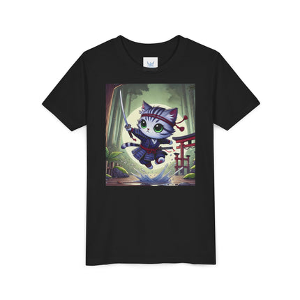 Moonlit Samurai Kitty Youth Short Sleeve Tee
