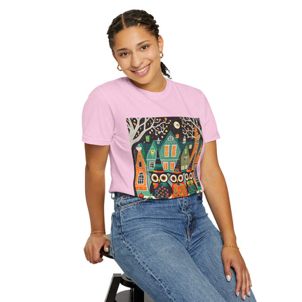 Night of the Trick-or-Treating Owlets Unisex Garment-Dyed T-shirt