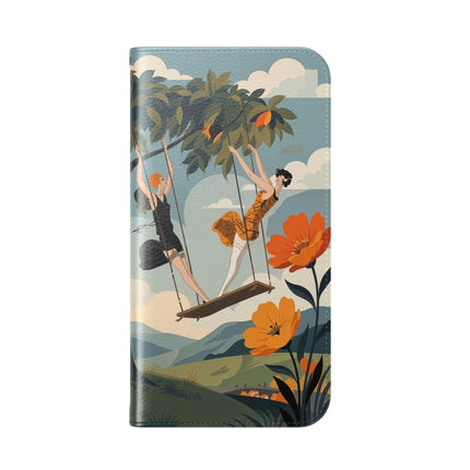 🌳🌺 The Ladies Of The Garden Swing Flip Case – Art Deco Floral Adventure