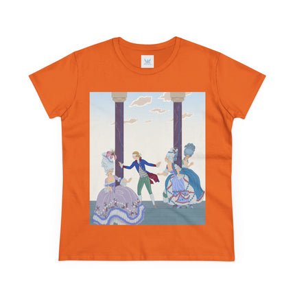 🎭🌸 The Garden Masquerade Cotton Tee – Art Deco Fashion Illustration