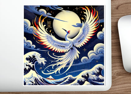 Majestic White Crane Die-Cut Magnets (5 Sizes)