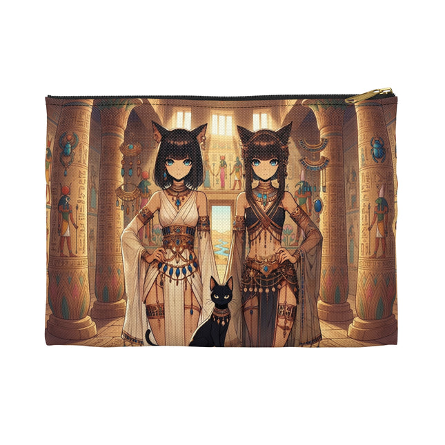 The Egyptian Priestess Cats Flat Pouch – Temple Guardians & Ancient Grace