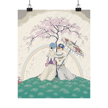 🌸🌈 The Ladies Of The Rainbow Garden Matte Vertical Poster – Art Deco Spring Romance