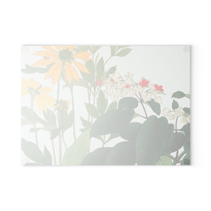 Clerodendrum & Rudbeckia by Tanigami Kônan Glass Cutting Board