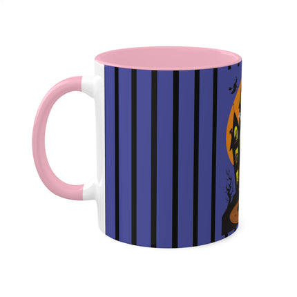 Halloween Night at the Haunted House Colorful Mugs, 11oz