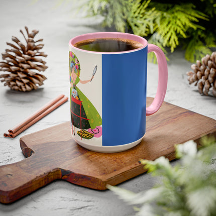 Lady with the Golden Fish Colorful Mugs – Whimsical Fashion & Playful Fantasy