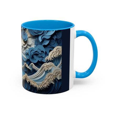 Dramatic Ocean with Crashing Waves Colorful Mugs (11oz, 15oz)