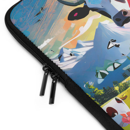 Cyber Glitch Cow Laptop Sleeve