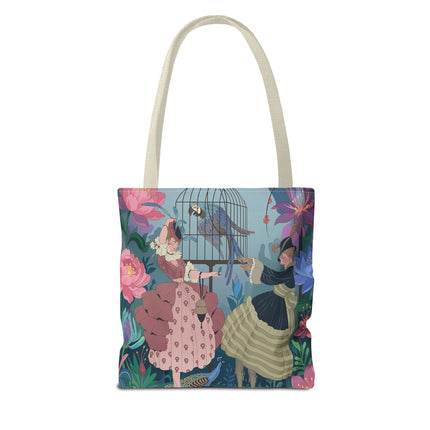 🦜🌸 The Ladies Of The Enchanted Aviary Tote Bag – Art Deco Floral Fantasy