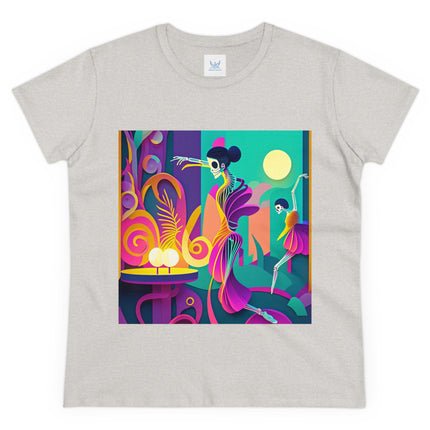 Dance of the Skeleton Ballerinas Women's Midweight Cotton Tee