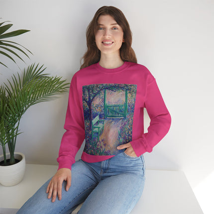 The Artist’s Garden (The Green Chair) by Theodore Earl Butler Heavy Blend™ Crewneck Sweatshirt