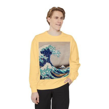 The Great Wave off Kanagawa by Katsushika Hokusai Garment-Dyed Sweatshirt