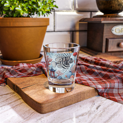 Lionfish & Lantern Shot Glass – Mystical Ocean & Asian Harmony