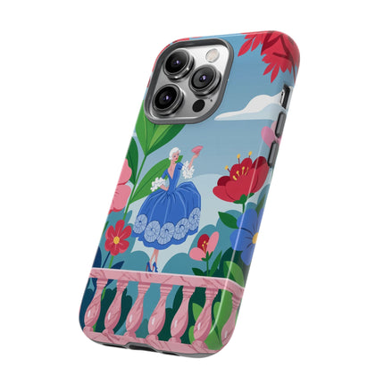 🌺🪭 The Lady Of The Grand Flower Terrace Phone Case – Art Deco Garden Elegance