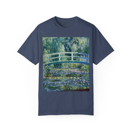 Water Lilies and Japanese Bridge by Claude Monet Unisex Garment-Dyed T-shirt