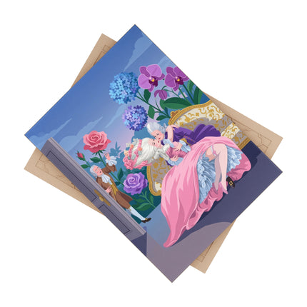 🌹💜 The Secret Embrace Ceramic Tile – Art Deco Floral Romance