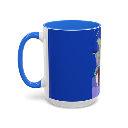 Wishes Beneath the Comet Sky Colorful Mug (11oz, 15oz) – Celestial Magic, Art Deco Elegance & Dreamy Wonder