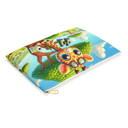 The Giraffe Lookout Flat Pouch – Savanna Grace & Watchful Wonder
