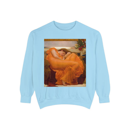Flaming June by Frederic Leighton Unisex Garment-Dyed Sweatshirt