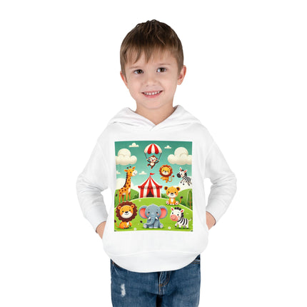 Whimsical Circus Friends Toddler Pullover Fleece Hoodie