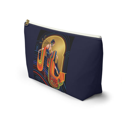 Art Deco Muse Cosmetic Bag – Elegant Poise & Golden Radiance