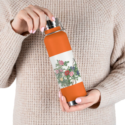 Peonies and Birds by Okamoto Shuki Copper Vacuum Insulated Bottle, 22oz