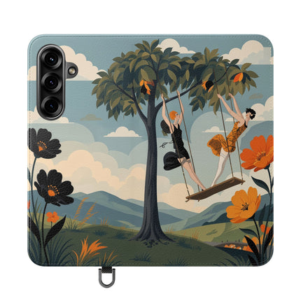 🌳🌺 The Ladies Of The Garden Swing Flip Case – Art Deco Floral Adventure