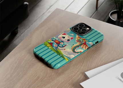 Geisha Kitten and the Dragon Kite Phone Cases