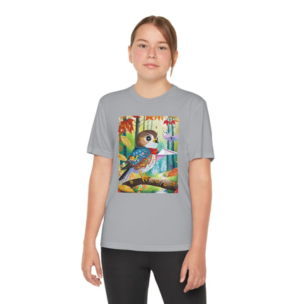 Baby Hawk Plays in Forest Youth Competitor Tee