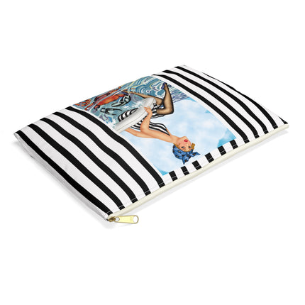 Playful Waves and Fashion Follies Accessory Pouch – Vintage Art Deco Design