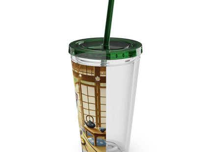 Playful Kitten in the Tea Room Sunsplash Tumbler with Straw, 16oz