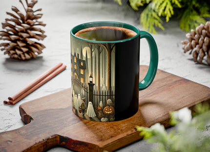 Ghostly Welcome – A Halloween Night Colorful Mugs (11oz, 15oz)