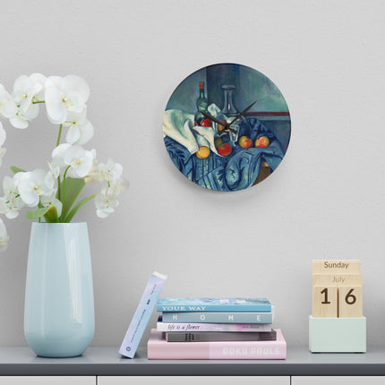 The Peppermint Bottle by Paul Cézanne Acrylic Wall Clock, Round and Square