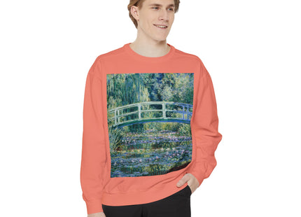 Water Lilies and Japanese Bridge by Claude Monet Unisex Garment-Dyed Sweatshirt