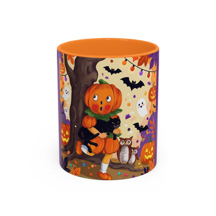 🎃🐈‍⬛ The Pumpkin Child’s Halloween Parade Colorful Mug – Whimsical Storybook Charm