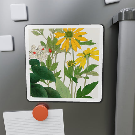 Clerodendrum & Rudbeckia Flower by Tanigami Kônan Die-Cut Magnets (5 Sizes)