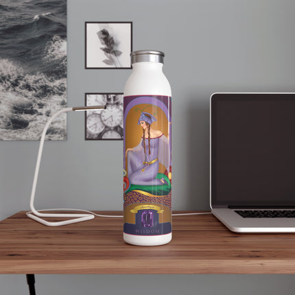 February & Amethyst (from the Gem Series) by Sofia Chiostri Slim Water Bottle