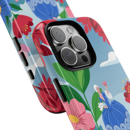 🌺🪭 The Lady Of The Grand Flower Terrace Phone Case – Art Deco Garden Elegance