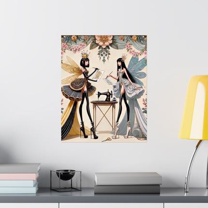 🧚✨ The Quiet Work of Fairies Matte Vertical Poster – Enchanted Atelier & Gentle Magic