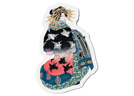Japanese Woman by Keisai Eisen Die-Cut Magnets (5 Sizes)