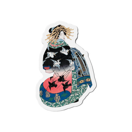 Japanese Woman by Keisai Eisen Die-Cut Magnets (5 Sizes)