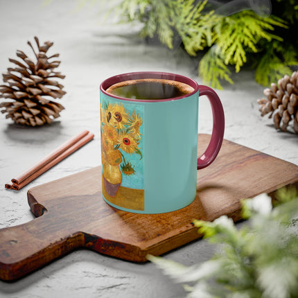 Vase with Twelve Sunflowers by Vincent van Gogh Colorful Mugs (11oz, 15oz)