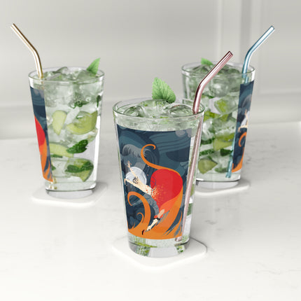 Flame of the Tempest Pint Glass – Fiery Storm & Dramatic Elegance