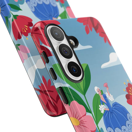🌺🪭 The Lady Of The Grand Flower Terrace Phone Case – Art Deco Garden Elegance