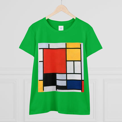 Composition with Red, Yellow, Blue, and Black by Piet Mondrian Women's Midweight Cotton Tee